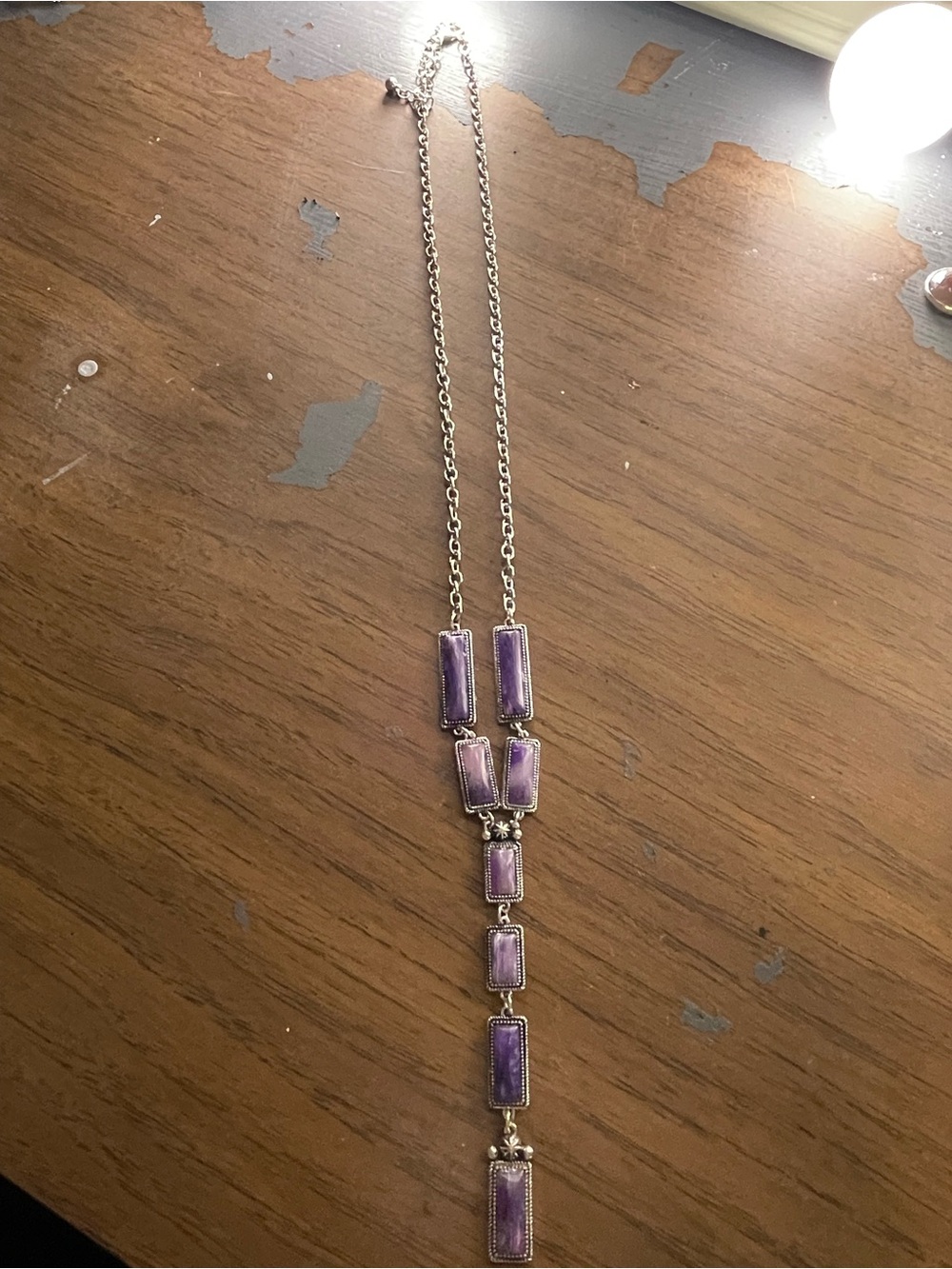 Purple lariat necklace